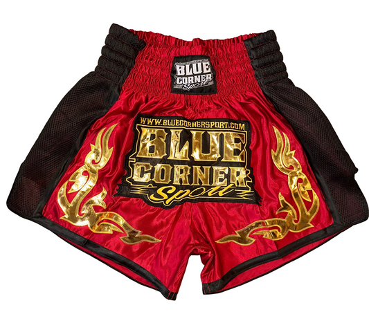 Blue Corner Sport 30 vuotta, satiiniset juhlashortsit punainen/kulta! Uutuus!